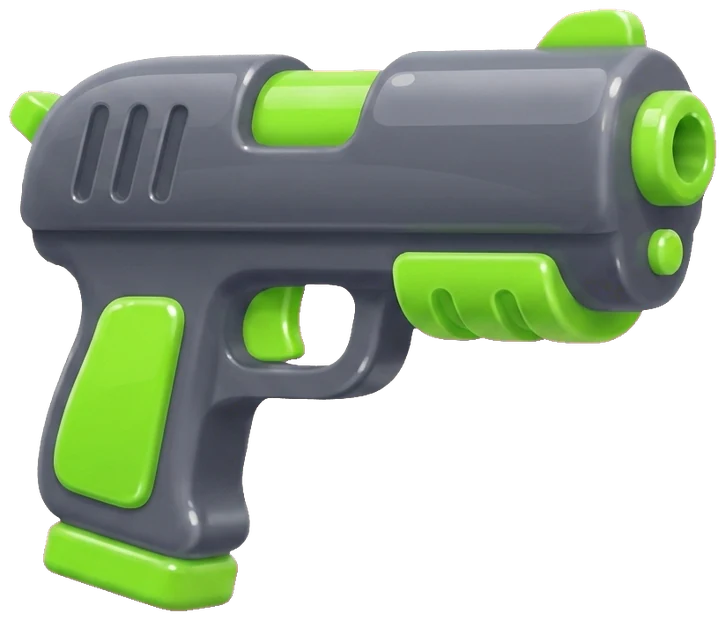 Gray and green Magnum toy blaster